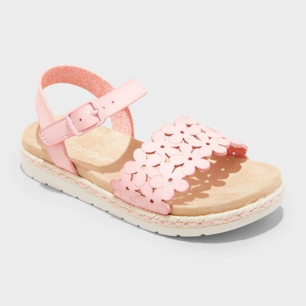 Cat & Jack Maisie‎ Cut-Out Floral Sandals Pink Toddler Size 5 New With Tags